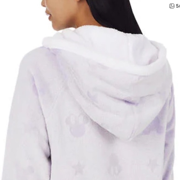 Disney Mickey and Minnie Women’s Soft Fleece Lounger with Cozy Hood NEW - Picture 4 of 7